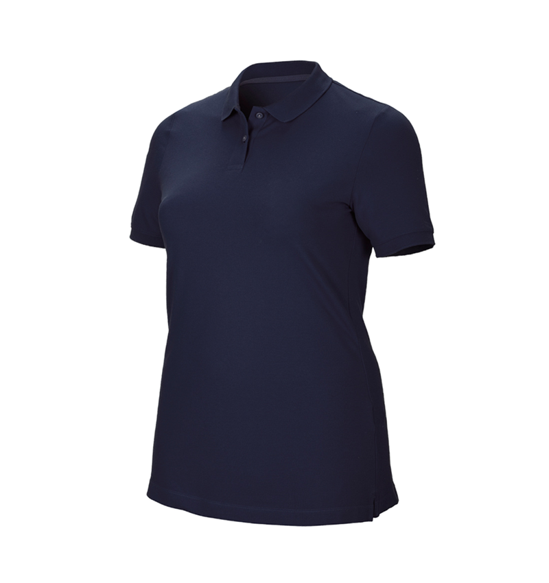 Shirts & Co.: e.s. Piqué-Polo cotton stretch, Damen, plus fit + dunkelblau 2