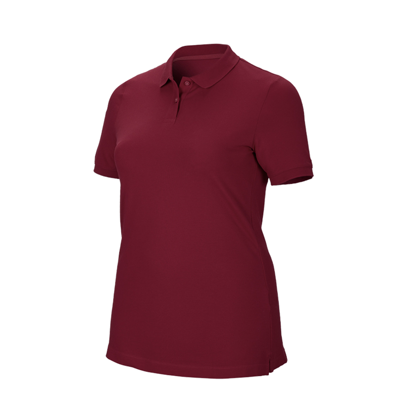 Shirts & Co.: e.s. Piqué-Polo cotton stretch, Damen, plus fit + bordeaux 2