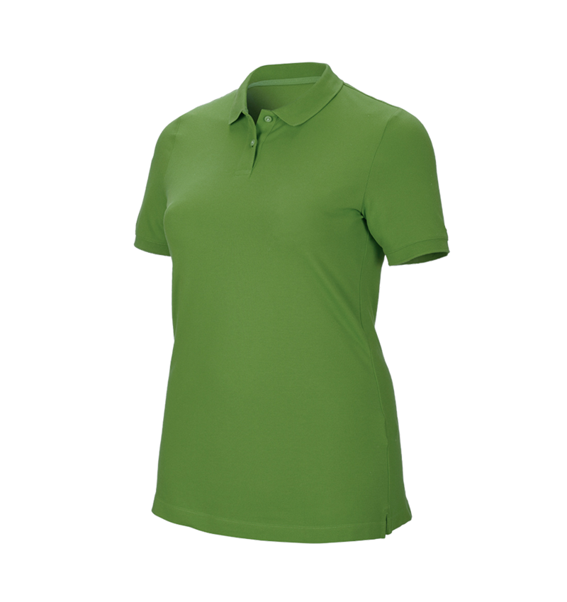 Shirts & Co.: e.s. Piqué-Polo cotton stretch, Damen, plus fit + seegrün 2