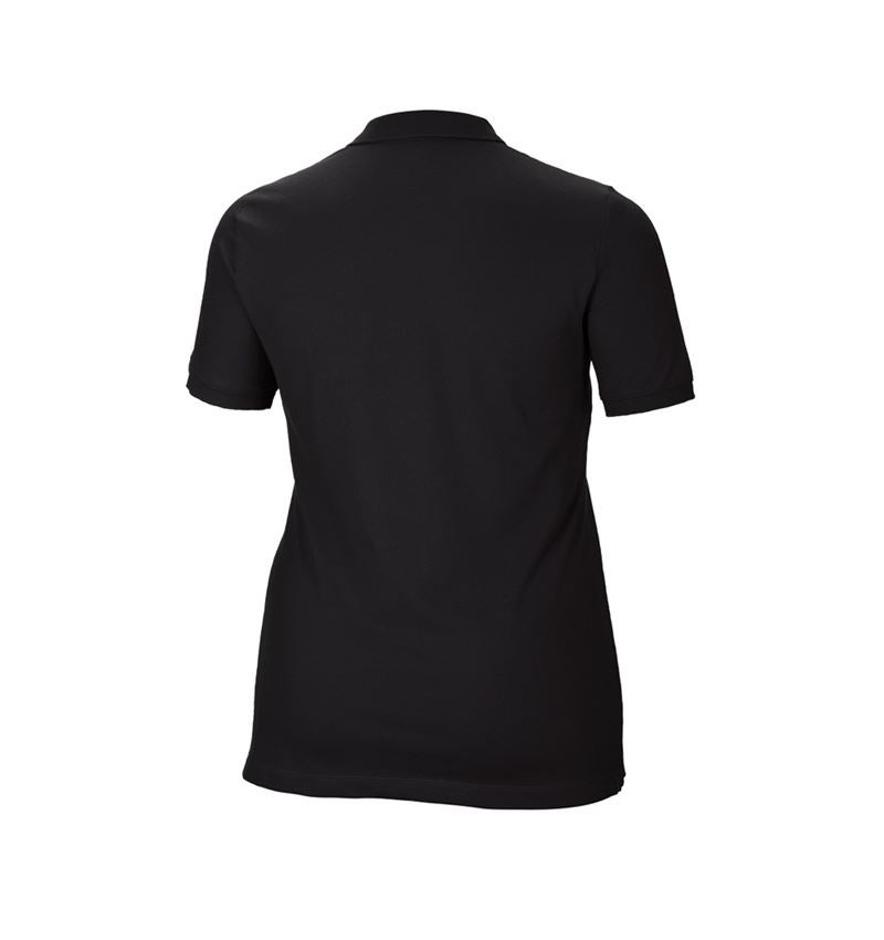 Shirts & Co.: e.s. Piqué-Polo cotton stretch, Damen, plus fit + schwarz 3