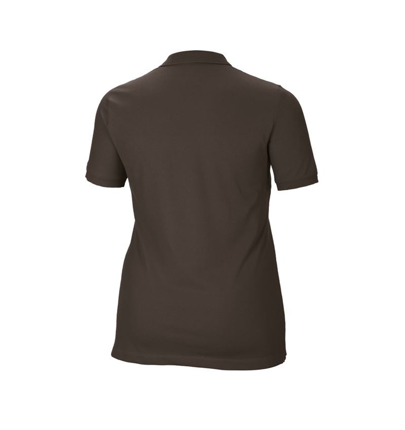 Shirts & Co.: e.s. Piqué-Polo cotton stretch, Damen, plus fit + kastanie 3
