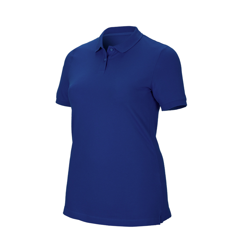 Shirts & Co.: e.s. Piqué-Polo cotton stretch, Damen, plus fit + kornblau 2