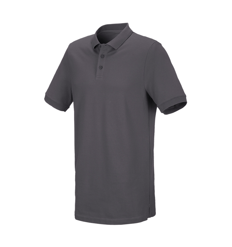 Shirts & Co.: e.s. Piqué-Polo cotton stretch, long fit + anthrazit 2