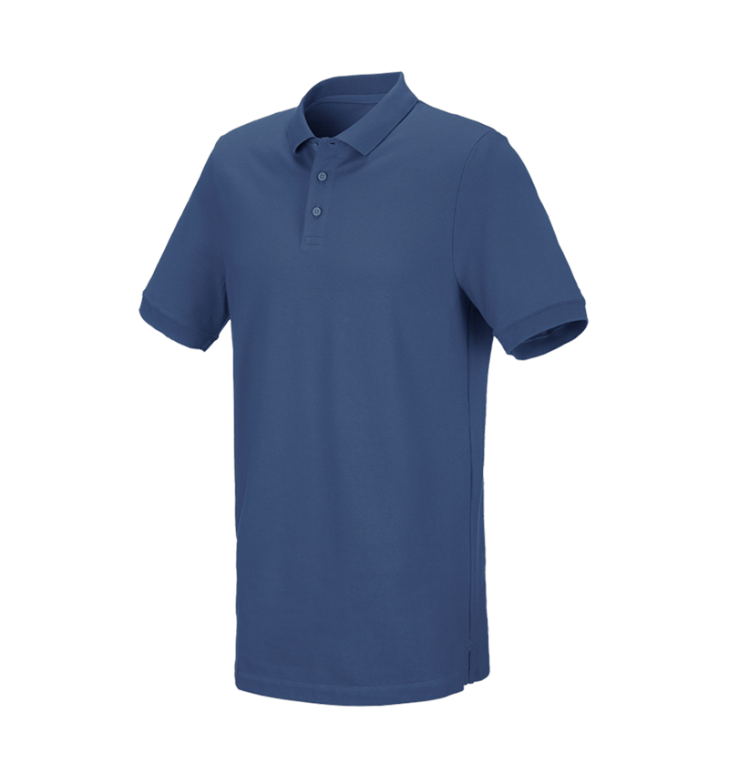 Shirts, Pullover & more: e.s. Piqué-Polo cotton stretch, long fit + cobalt 2