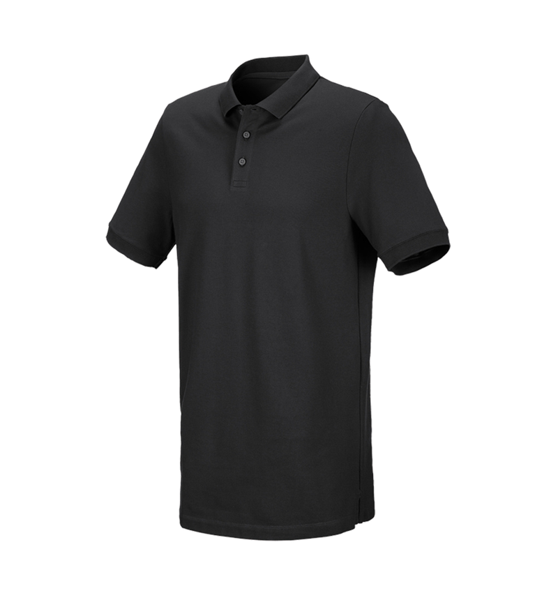 Shirts, Pullover & more: e.s. Piqué-Polo cotton stretch, long fit + black 2