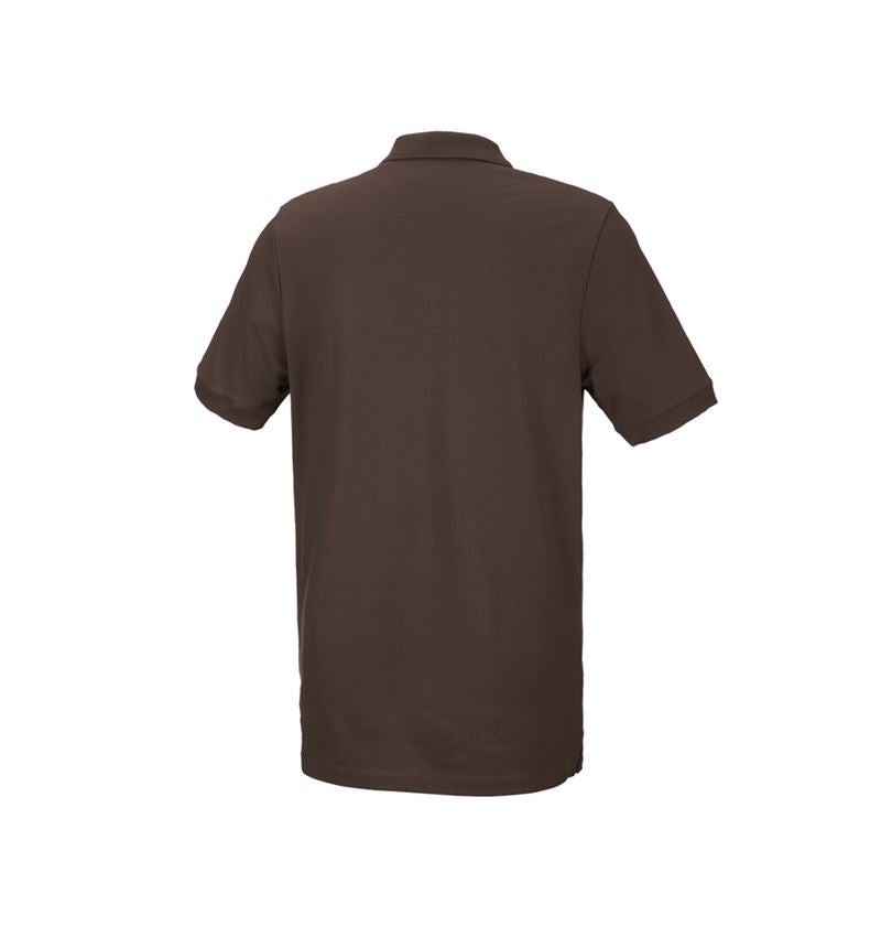 Shirts, Pullover & more: e.s. Piqué-Polo cotton stretch, long fit + chestnut 3