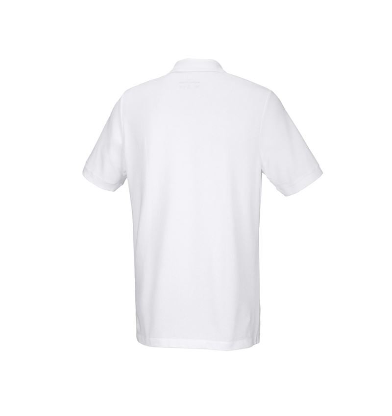Hauts: e.s. Piqué-Polo cotton stretch, long fit + blanc 3