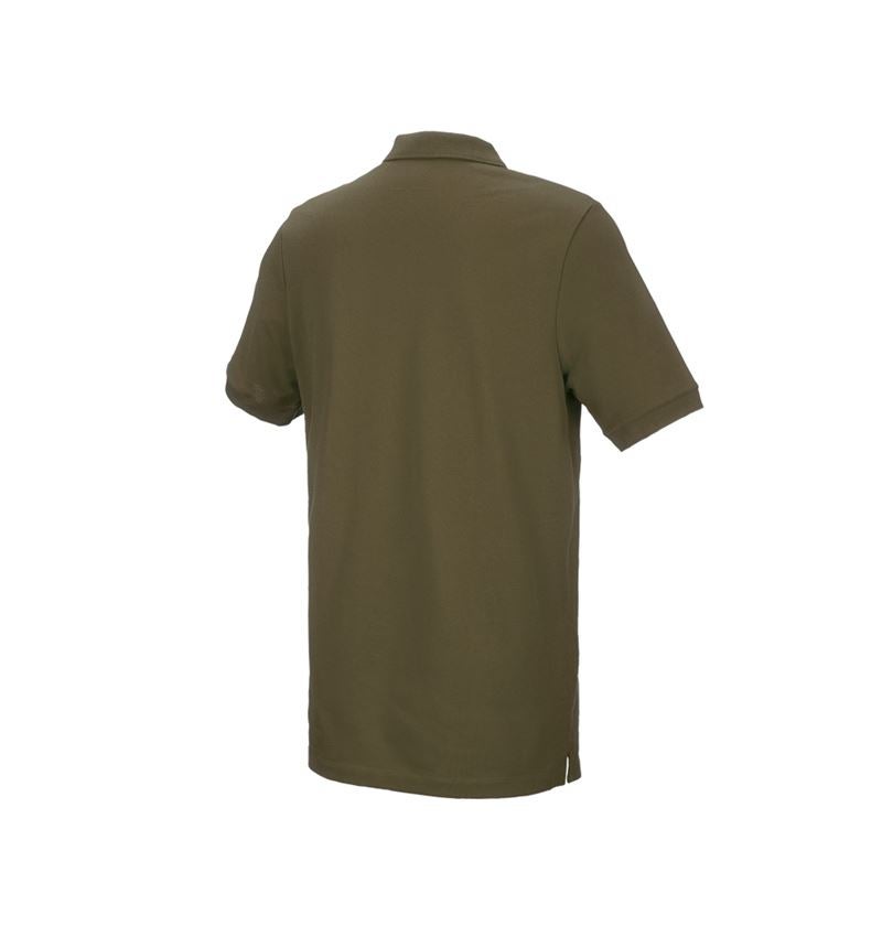 Shirts & Co.: e.s. Piqué-Polo cotton stretch, long fit + schlammgrün 3