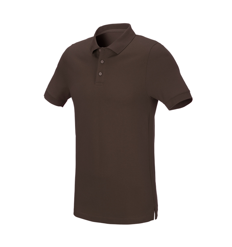 Shirts, Pullover & more: e.s. Pique-Polo cotton stretch, slim fit + chestnut 2
