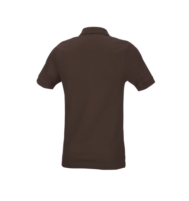 Shirts, Pullover & more: e.s. Pique-Polo cotton stretch, slim fit + chestnut 3