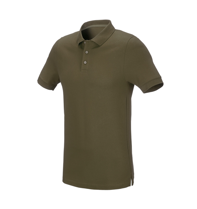 Shirts & Co.: e.s. Piqué-Polo cotton stretch, slim fit + schlammgrün 2
