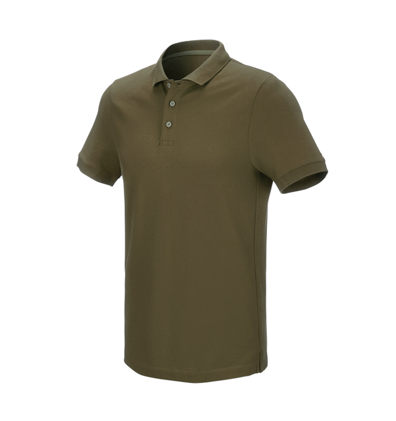 Shirts, Pullover & more: e.s. Pique-Polo cotton stretch + mudgreen 2