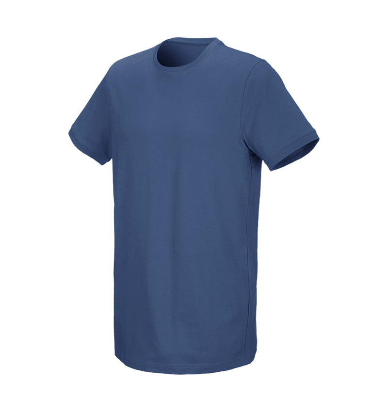 Hauts: e.s. T-Shirt cotton stretch, long fit + cobalt 2