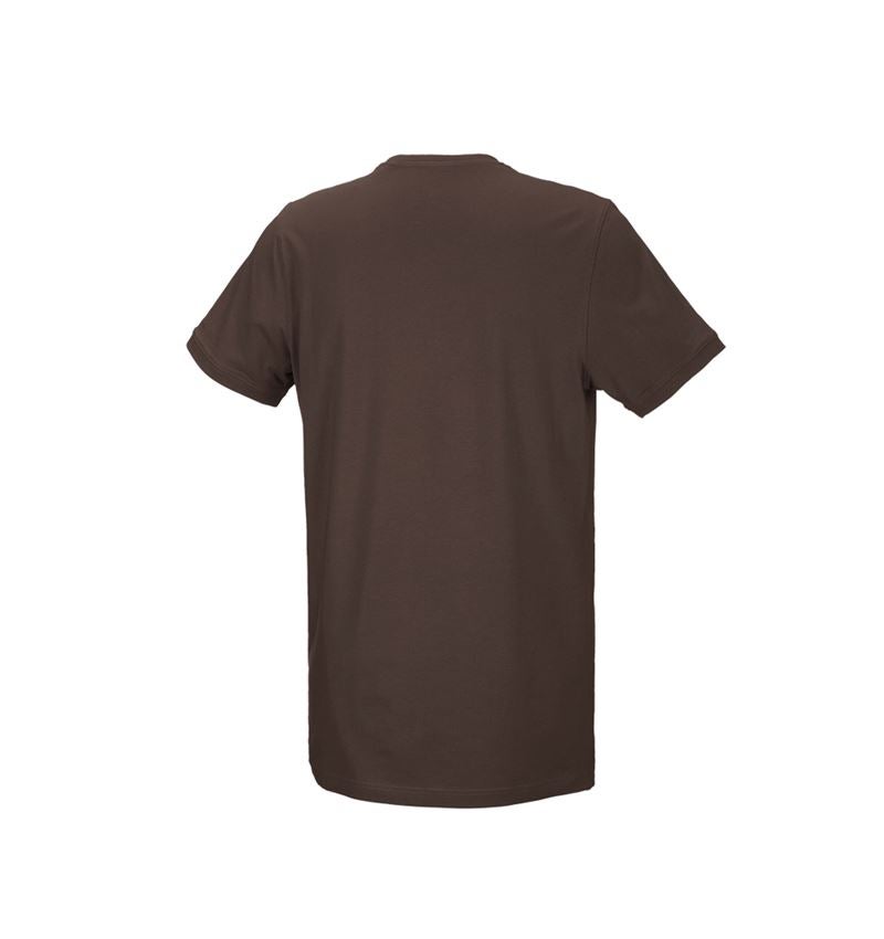 Topics: e.s. T-shirt cotton stretch, long fit + chestnut 3