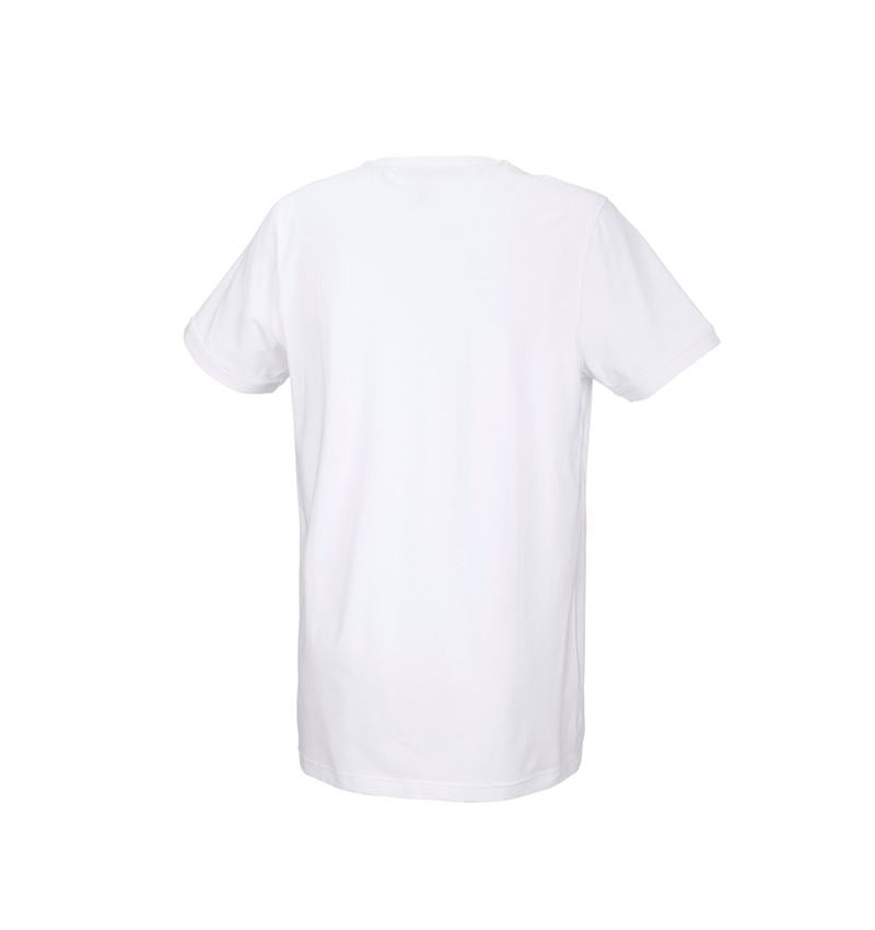 Shirts & Co.: e.s. T-Shirt cotton stretch, long fit + weiß 3