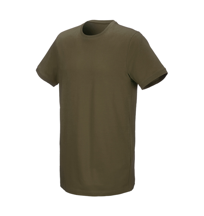 Shirts & Co.: e.s. T-Shirt cotton stretch, long fit + schlammgrün 2