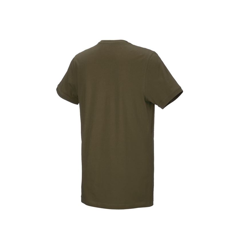 Shirts & Co.: e.s. T-Shirt cotton stretch, long fit + schlammgrün 3