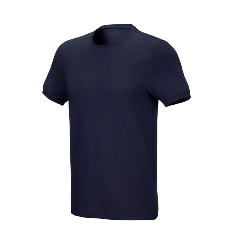 Hauts: e.s. T-Shirt cotton stretch, slim fit + bleu foncé 2