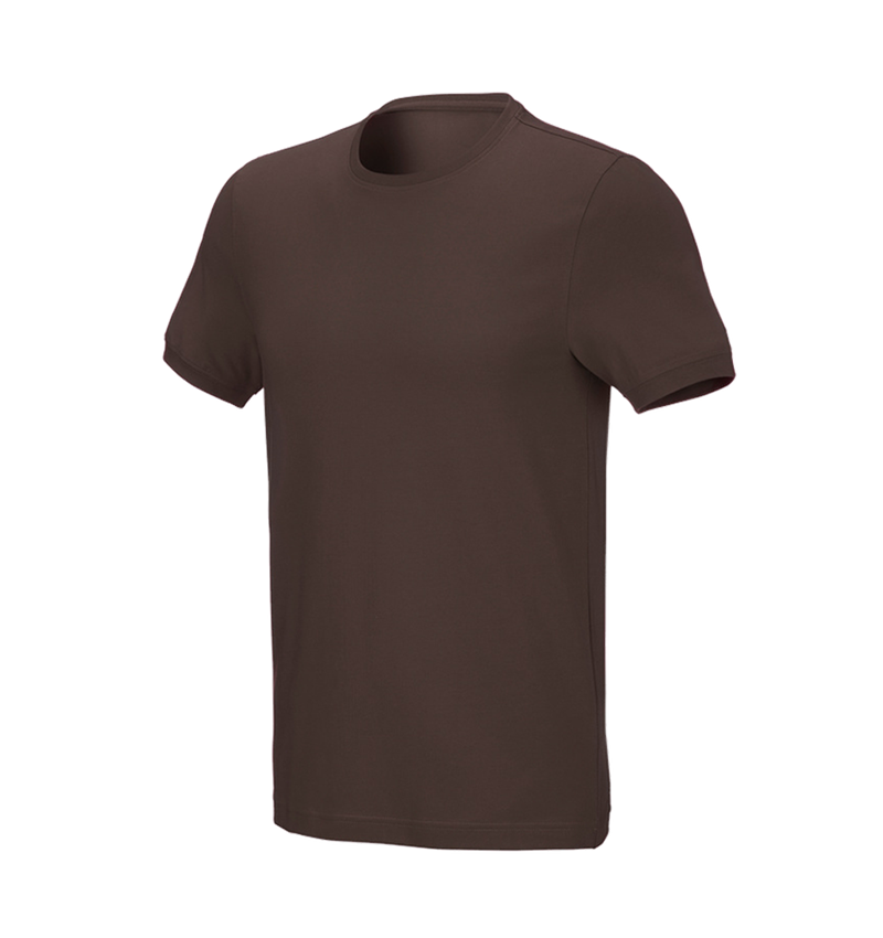 Topics: e.s. T-shirt cotton stretch, slim fit + chestnut 2
