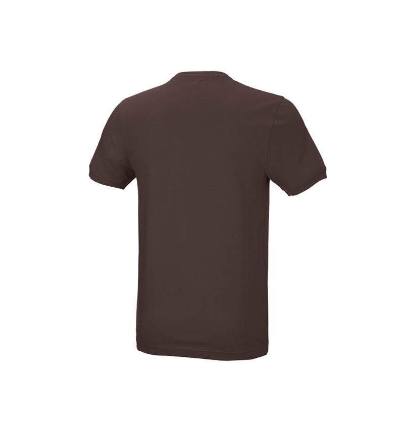 Hauts: e.s. T-Shirt cotton stretch, slim fit + marron 3