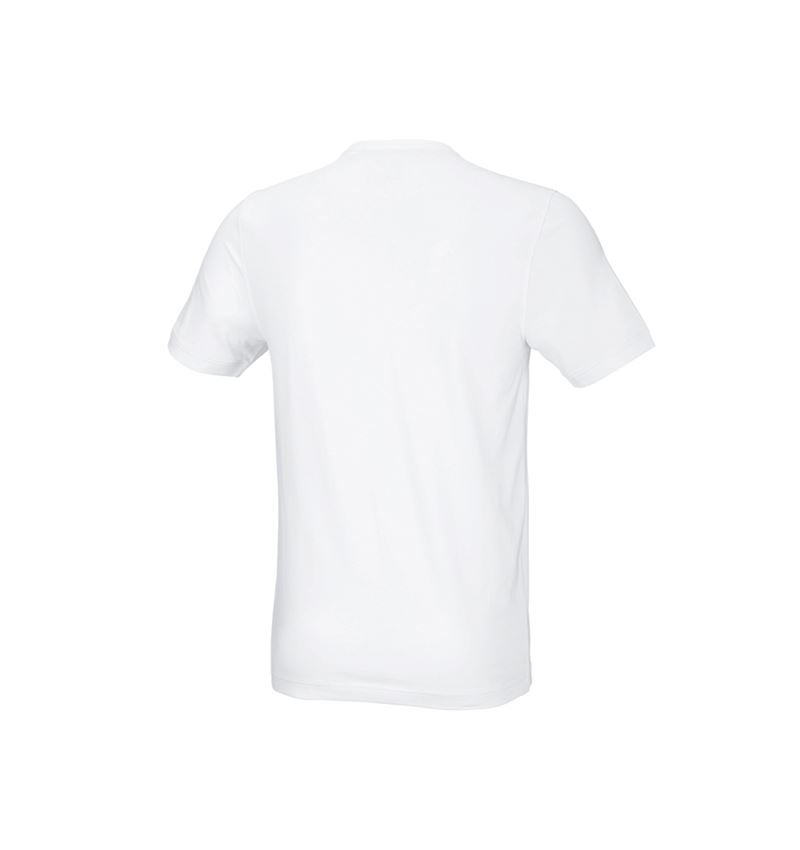 Hauts: e.s. T-Shirt cotton stretch, slim fit + blanc 3