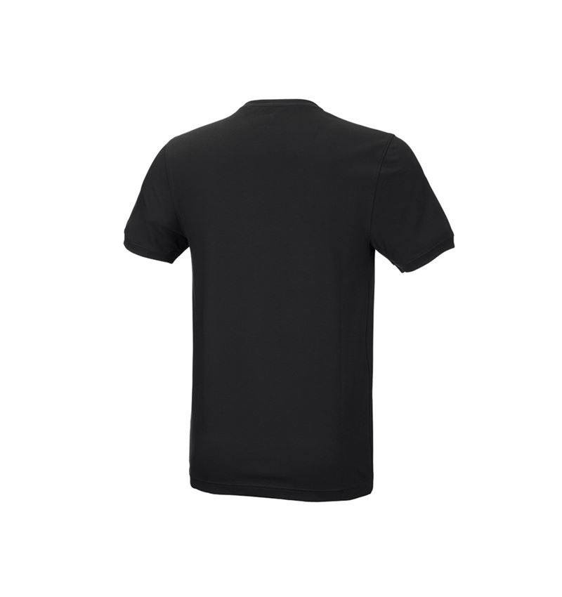 Hauts: e.s. T-Shirt cotton stretch, slim fit + noir 3