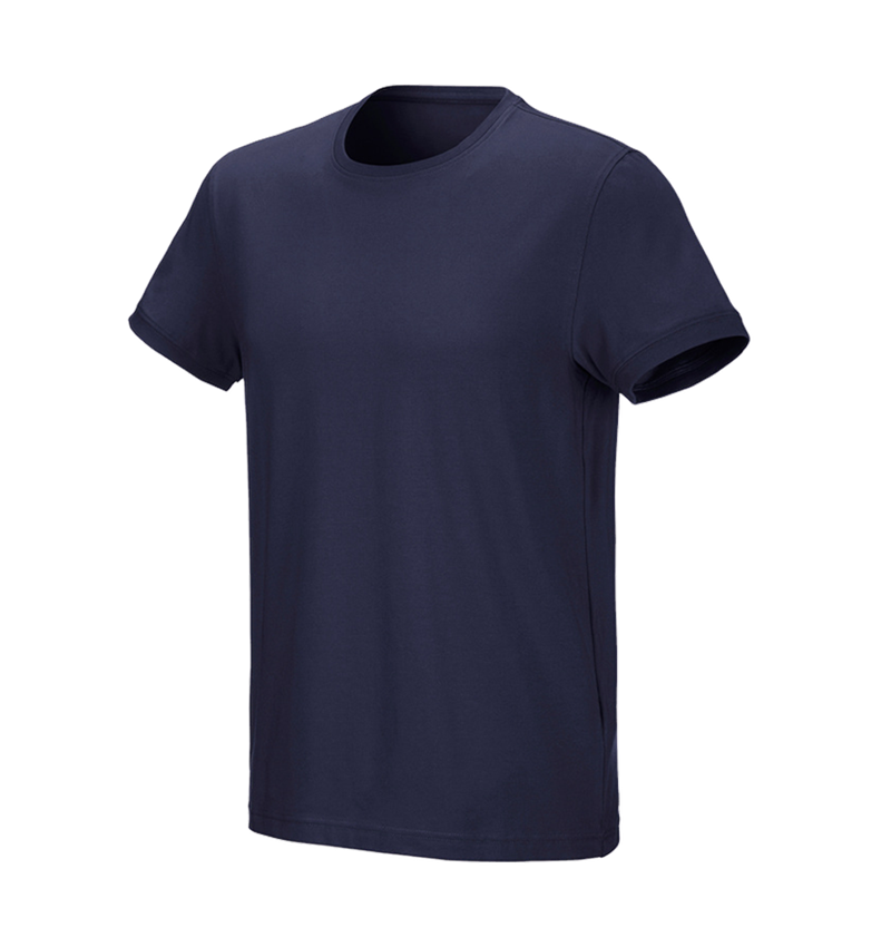 Hauts: e.s. T-Shirt cotton stretch + bleu foncé 2