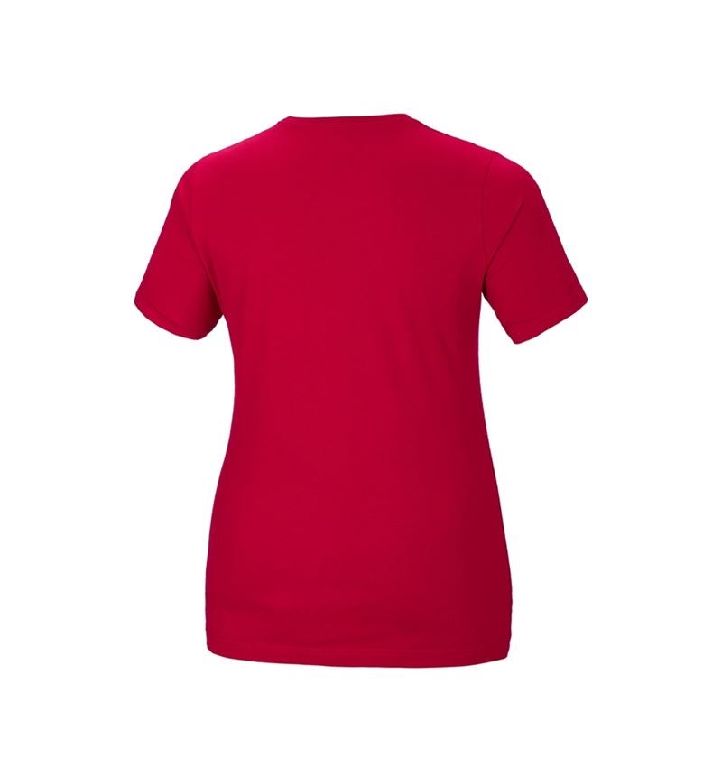 Gardening / Forestry / Farming: e.s. T-shirt cotton stretch, ladies', plus fit + fiery red 3