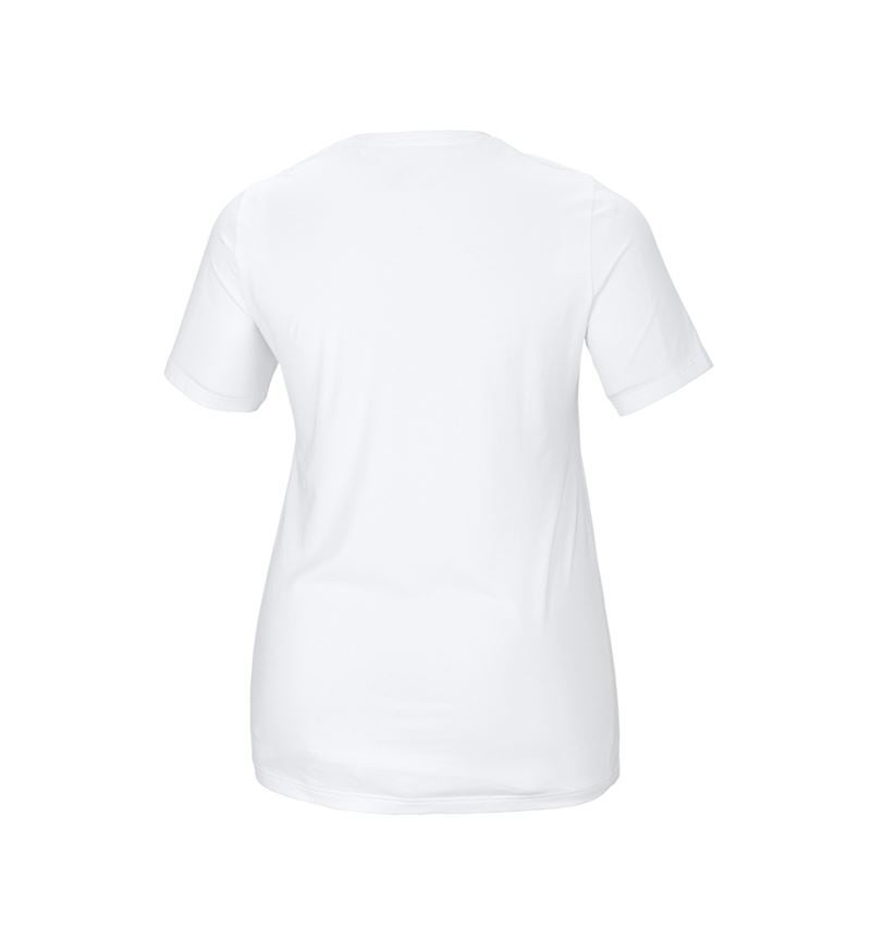 Hauts: e.s. T-Shirt cotton stretch, femmes, plus fit + blanc 3