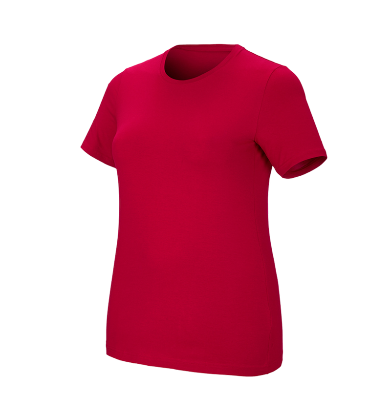 Gardening / Forestry / Farming: e.s. T-shirt cotton stretch, ladies', plus fit + fiery red 2