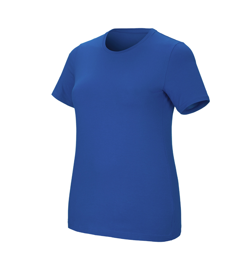 Installateurs / Plombier: e.s. T-Shirt cotton stretch, femmes, plus fit + bleu gentiane 2