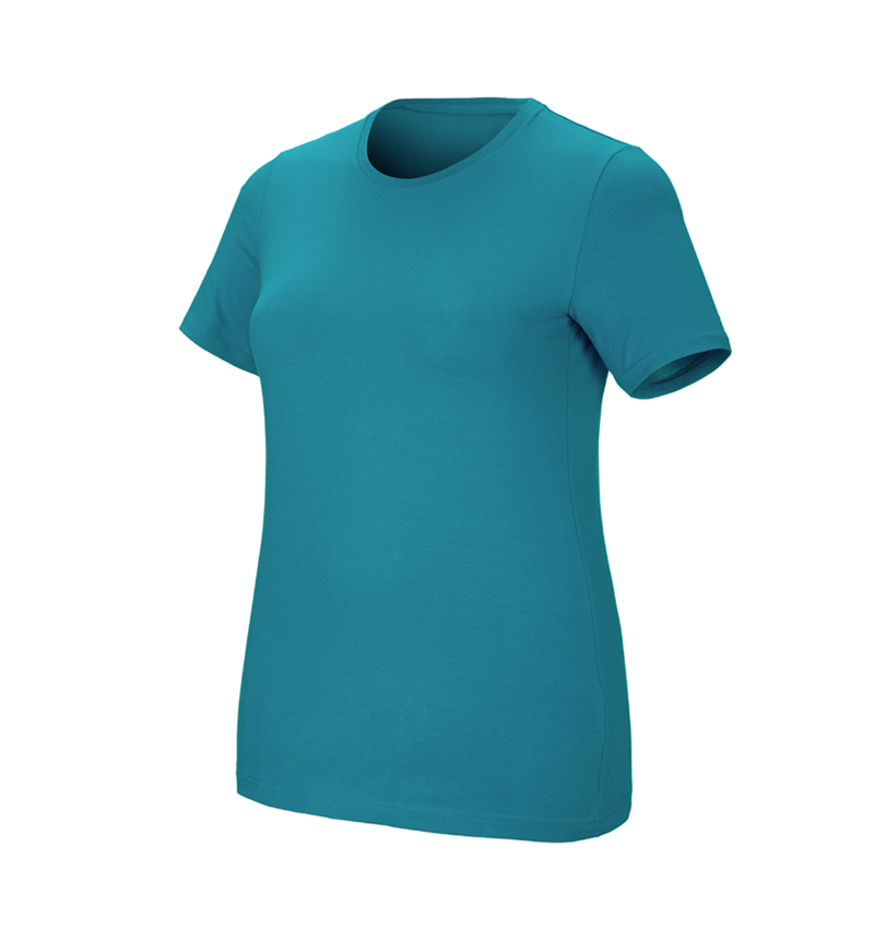 Installateurs / Plombier: e.s. T-Shirt cotton stretch, femmes, plus fit + océan 2