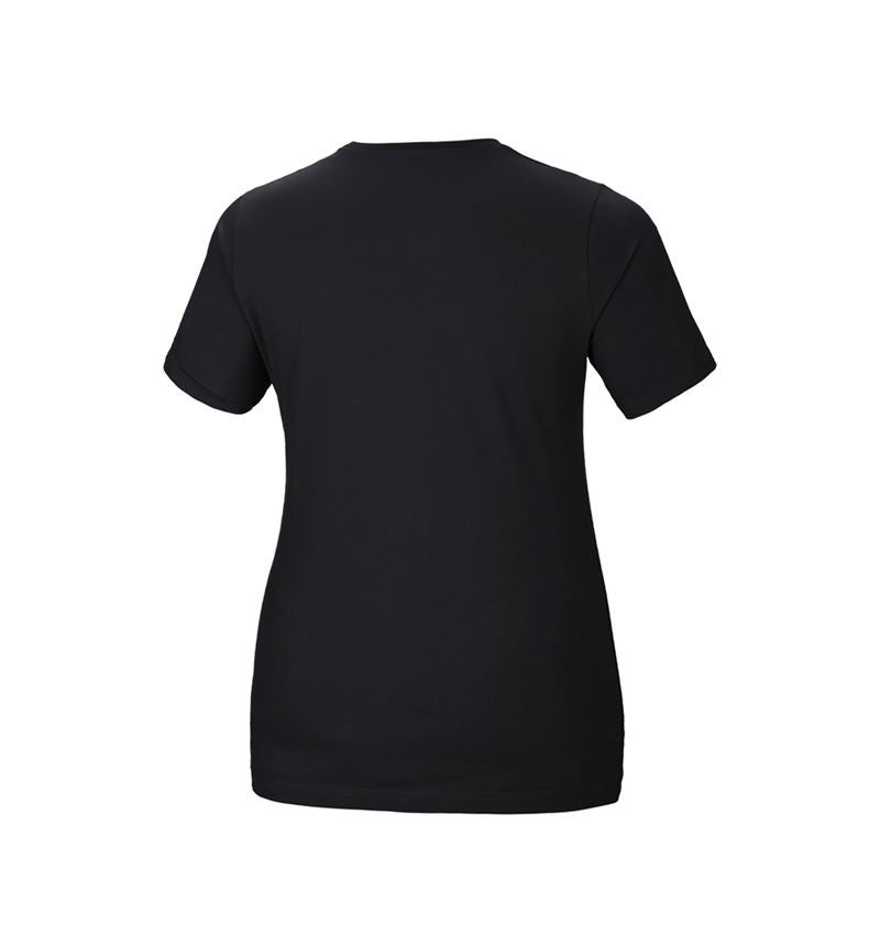 Shirts & Co.: e.s. T-Shirt cotton stretch, Damen, plus fit + schwarz 3