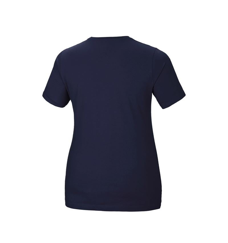 Hauts: e.s. T-Shirt cotton stretch, femmes, plus fit + bleu foncé 3