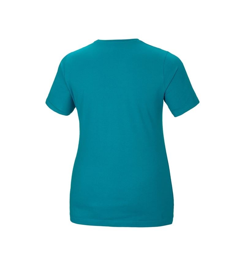Hauts: e.s. T-Shirt cotton stretch, femmes, plus fit + océan 3