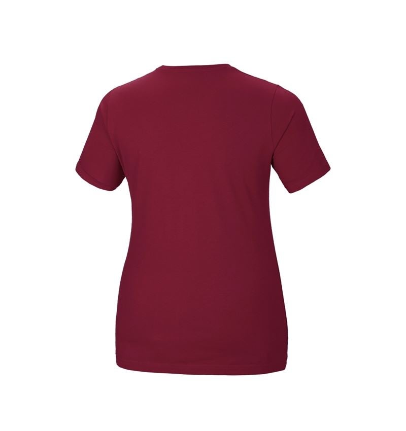 Hauts: e.s. T-Shirt cotton stretch, femmes, plus fit + bordeaux 3