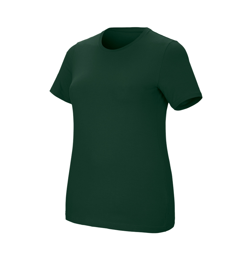 Topics: e.s. T-shirt cotton stretch, ladies', plus fit + green 2