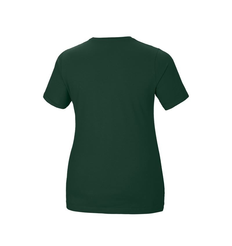 Hauts: e.s. T-Shirt cotton stretch, femmes, plus fit + vert 3