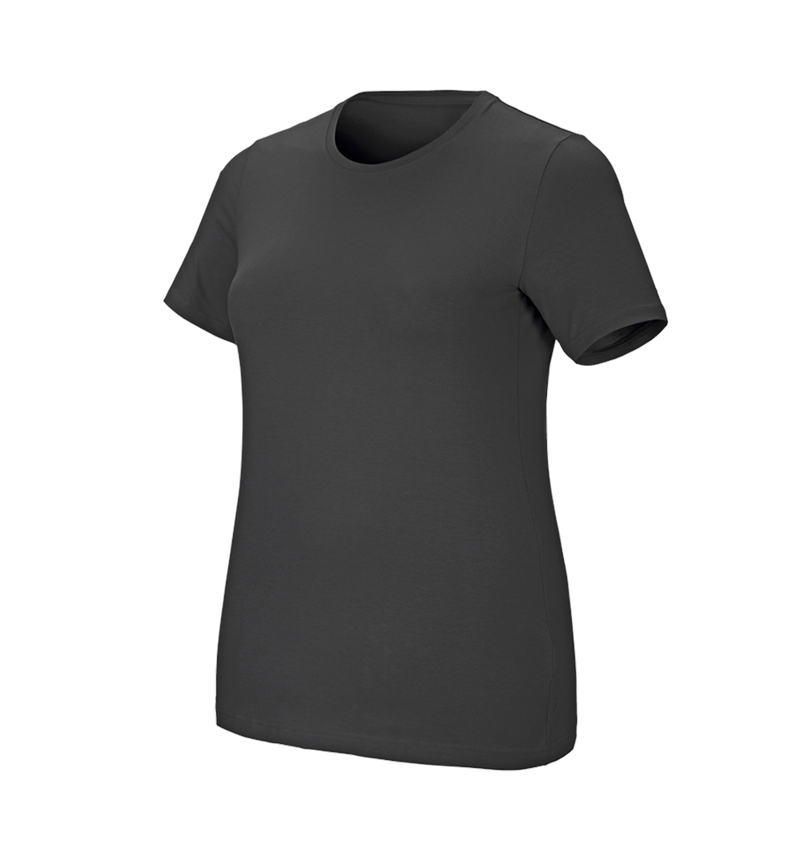 Hauts: e.s. T-Shirt cotton stretch, femmes, plus fit + anthracite 2