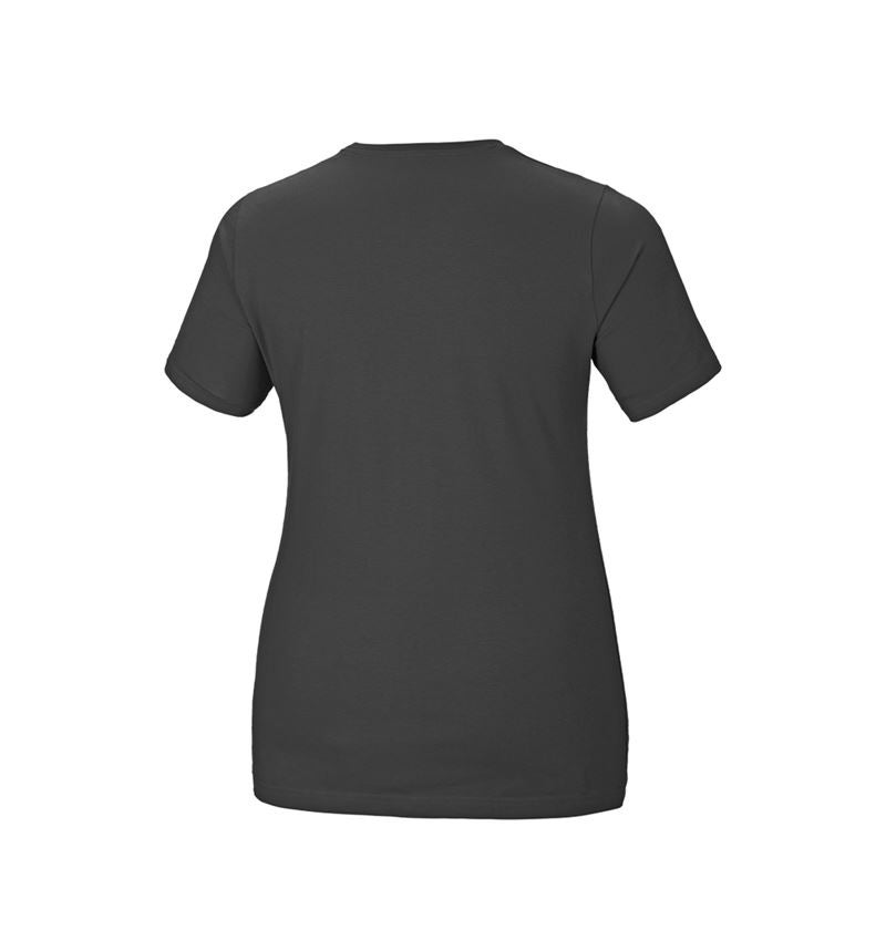 Hauts: e.s. T-Shirt cotton stretch, femmes, plus fit + anthracite 3