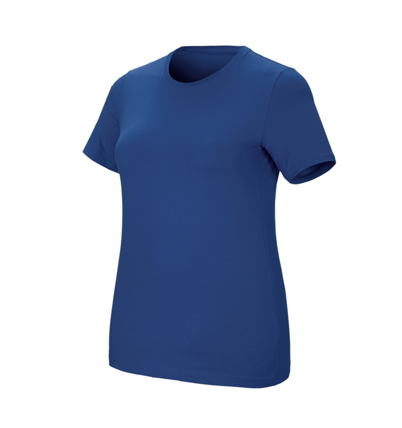 Hauts: e.s. T-Shirt cotton stretch, femmes, plus fit + bleu alcalin 2