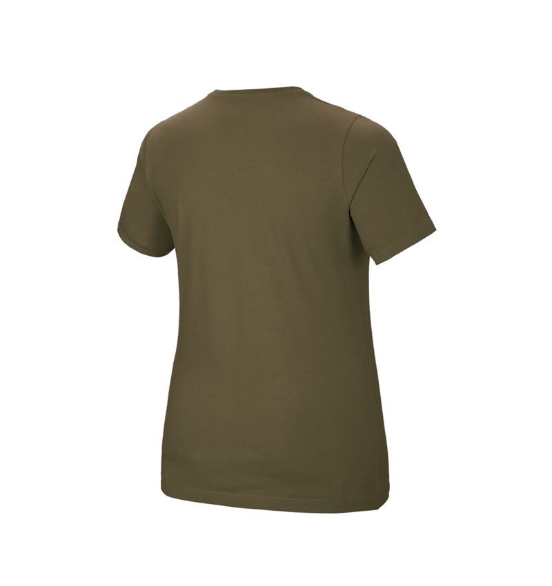 Gardening / Forestry / Farming: e.s. T-shirt cotton stretch, ladies', plus fit + mudgreen 3