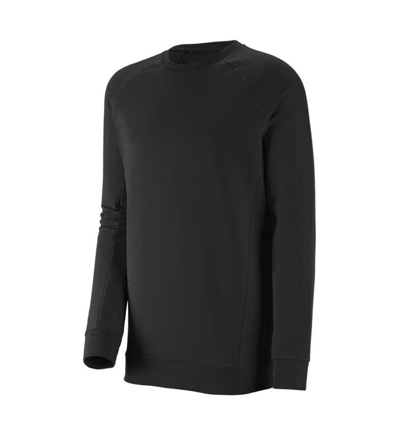 Hauts: e.s. Sweatshirt cotton stretch, long fit + noir 2