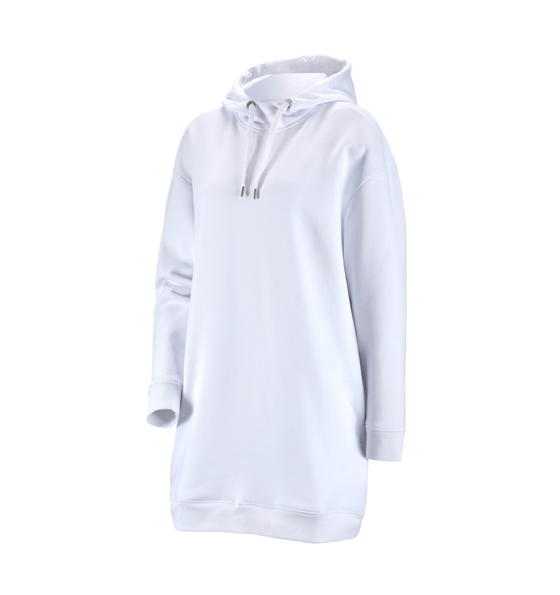 Shirts, Pullover & more: e.s. Oversize hoody sweatshirt poly cotton, ladies + white 1