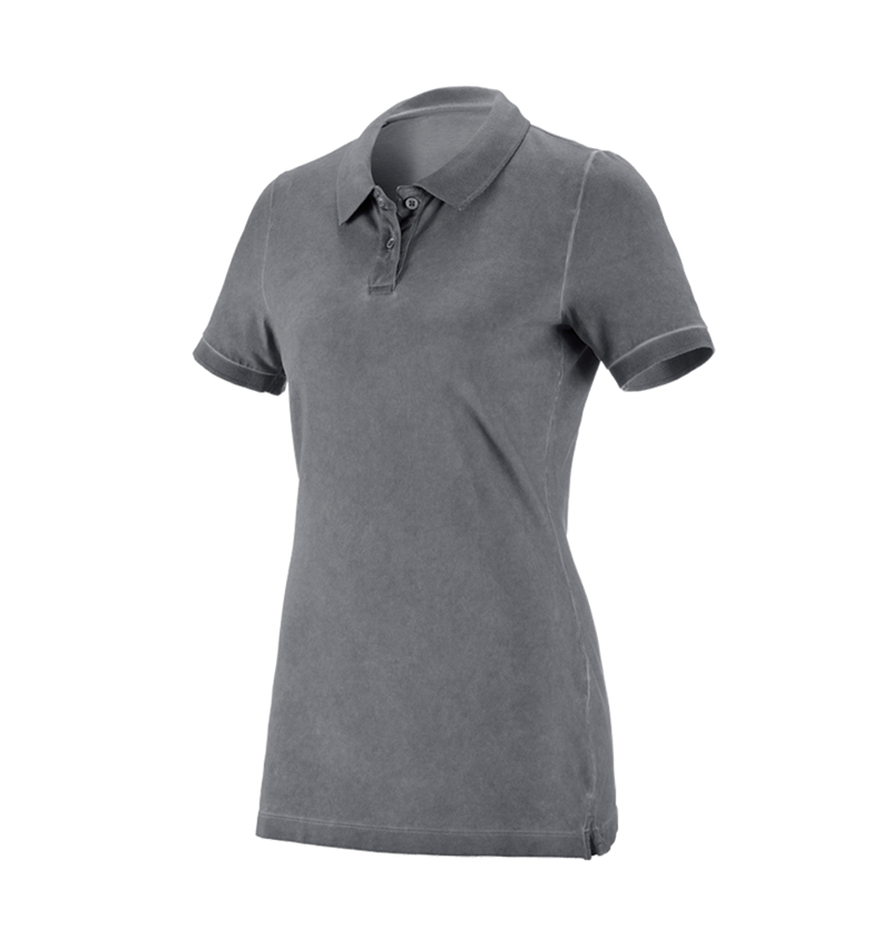 Shirts & Co.: e.s. Polo-Shirt vintage cotton stretch, Damen + zement vintage 3