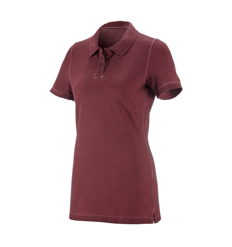 Gardening / Forestry / Farming: e.s. Polo shirt vintage cotton stretch, ladies' + ruby vintage