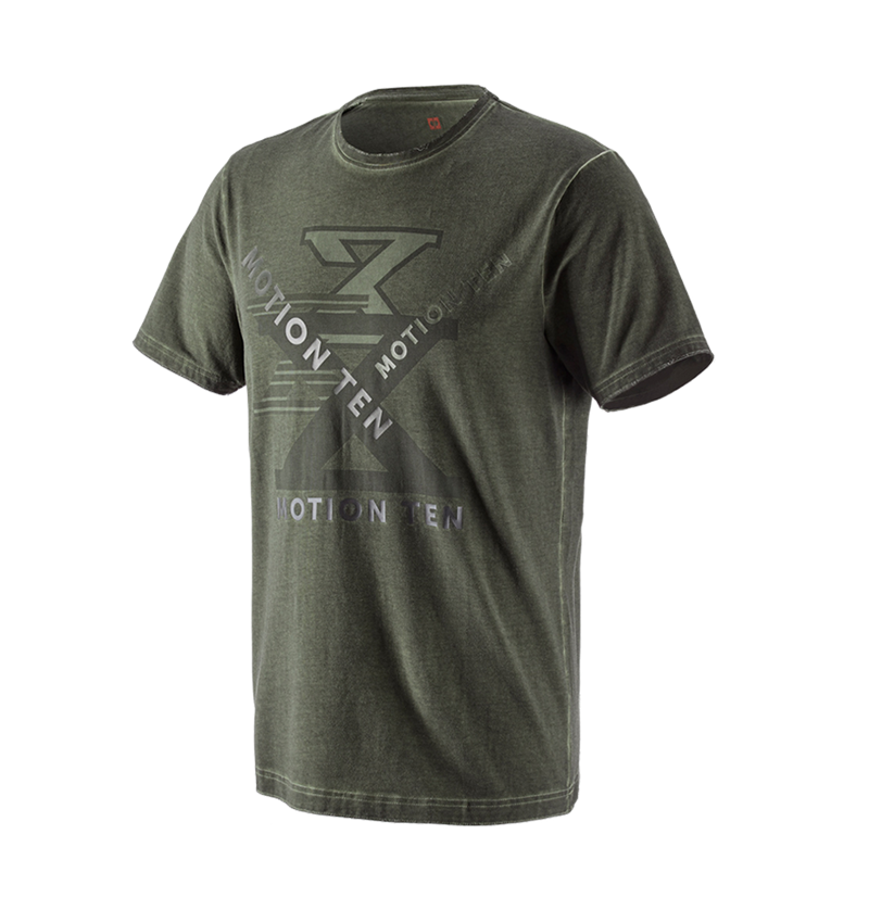 Hauts: T-Shirt e.s.motion ten + vert camouflage vintage 1