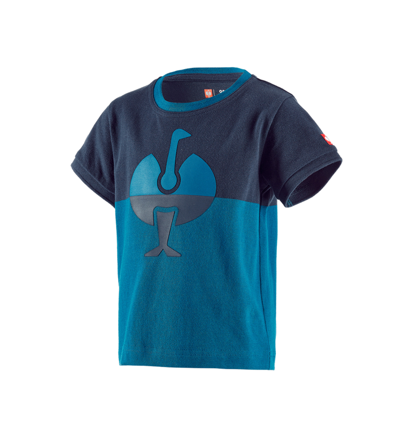Hauts: e.s. Pique-Shirt colourblock, enfants + bleu foncé/atoll 2