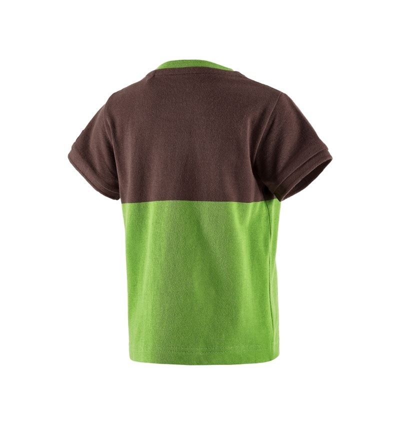 Shirts & Co.: e.s. Piqué-Shirt colourblock, Kinder + kastanie/seegrün 3