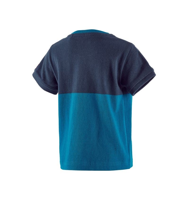 Hauts: e.s. Pique-Shirt colourblock, enfants + bleu foncé/atoll 3